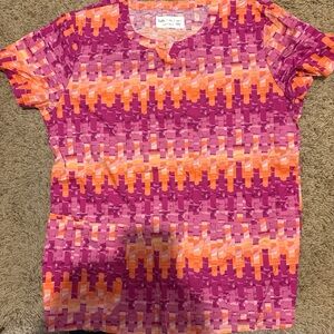 Colorful Geometric Scrubs top